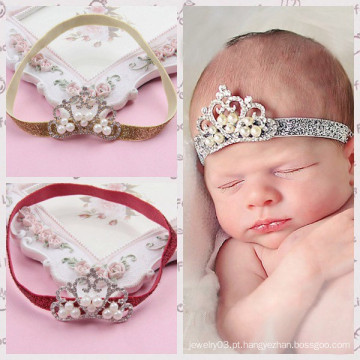 2015 novo design bebê rhinestone coroa headband metal headband wholeasle